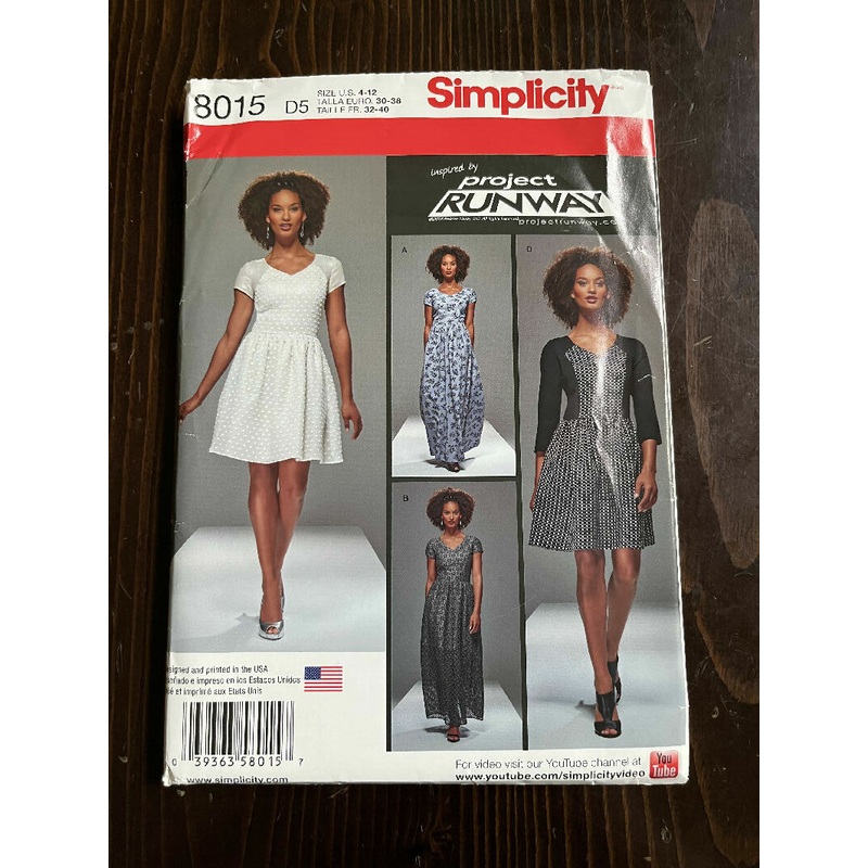 Simplicity 8015 Misses and Petite Project Runway Dresses