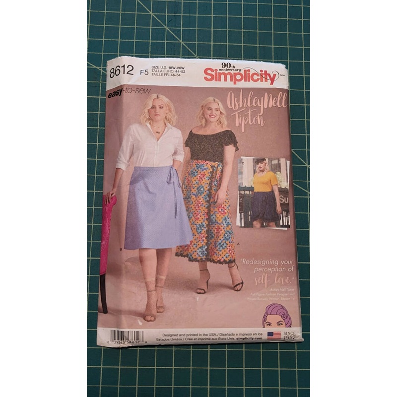 Simplicity 8612 Ashley Nell Tipton Plus Size Wrap Skirt Pattern Sizes 18W-26W