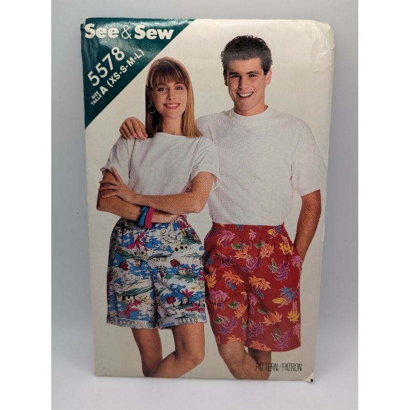 VTG See & Sew 5578 Unisex Shorts Pattern Sizes XS-L