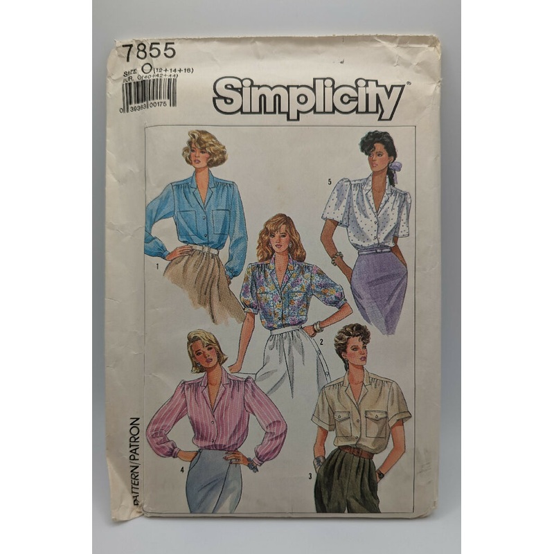 VTG Simplicity 7855 Misses' Blouse Pattern Sizes 12-16