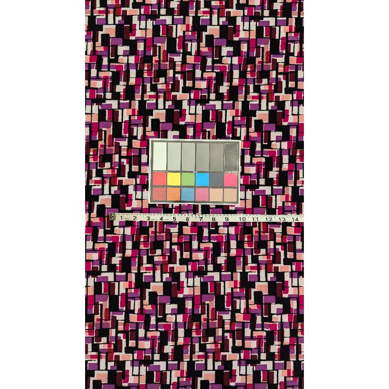 Abstract Colorful Rectangles Collage Print DTY Knit Fabric 60"W - 3 yds