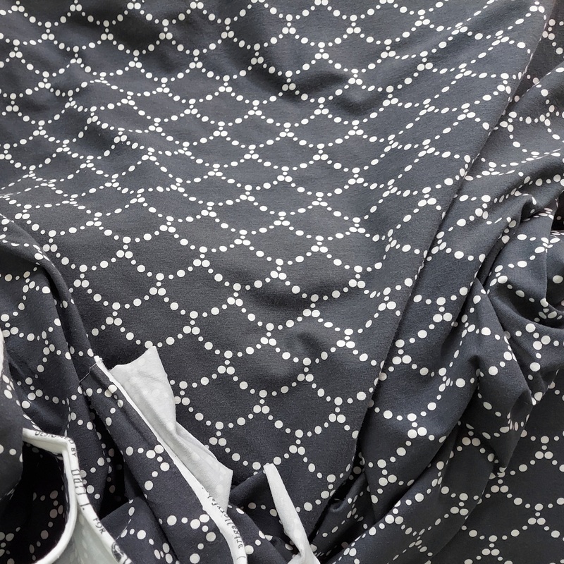 Art Gallery Fabrics JERSEY KNIT Millie Fleur Ripples Black (charcoal gray)
