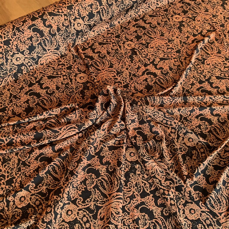 Black and Brown Acetate and Spandex - Yardage