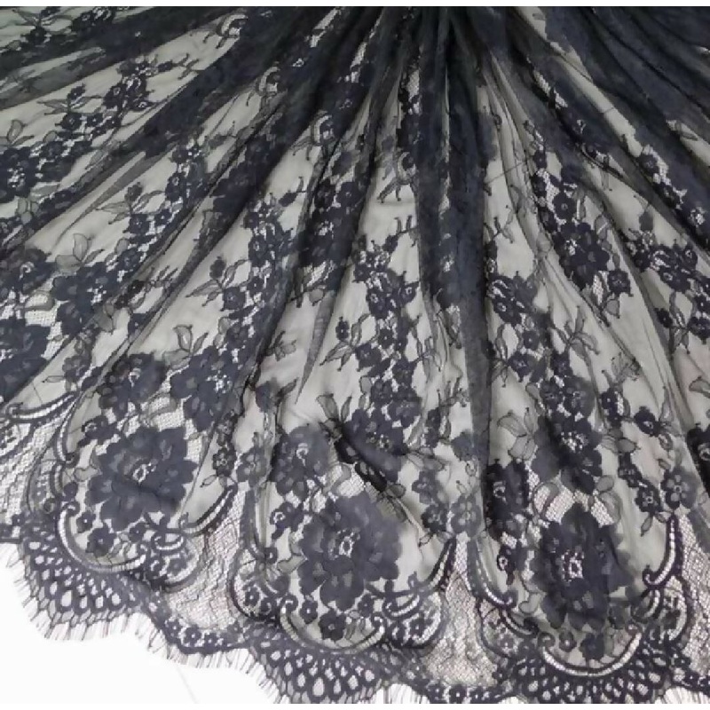 Black Chantilly Lace fabric