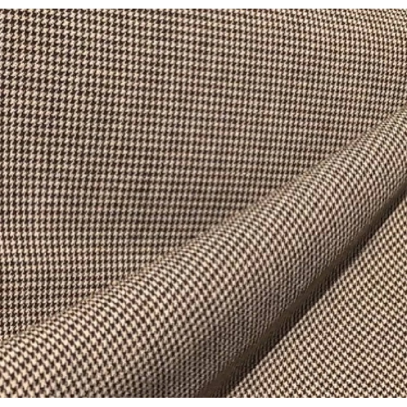 Brown and Black Houndstooth Wool Lycra Woven (yardage)