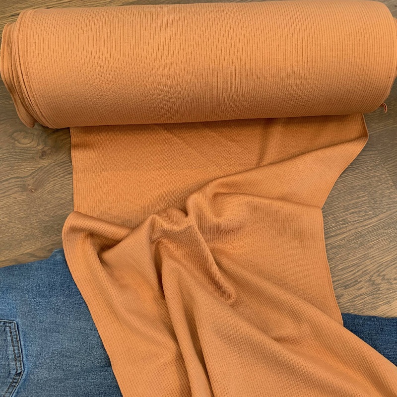 Caramel Cotton Tubular Rib Knit - Yardage
