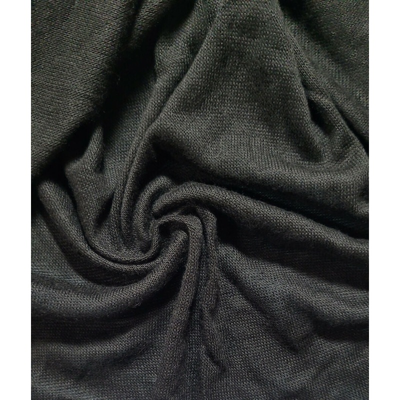 Coal Black Light Weight Sweater Jersey Knit - 4 yds