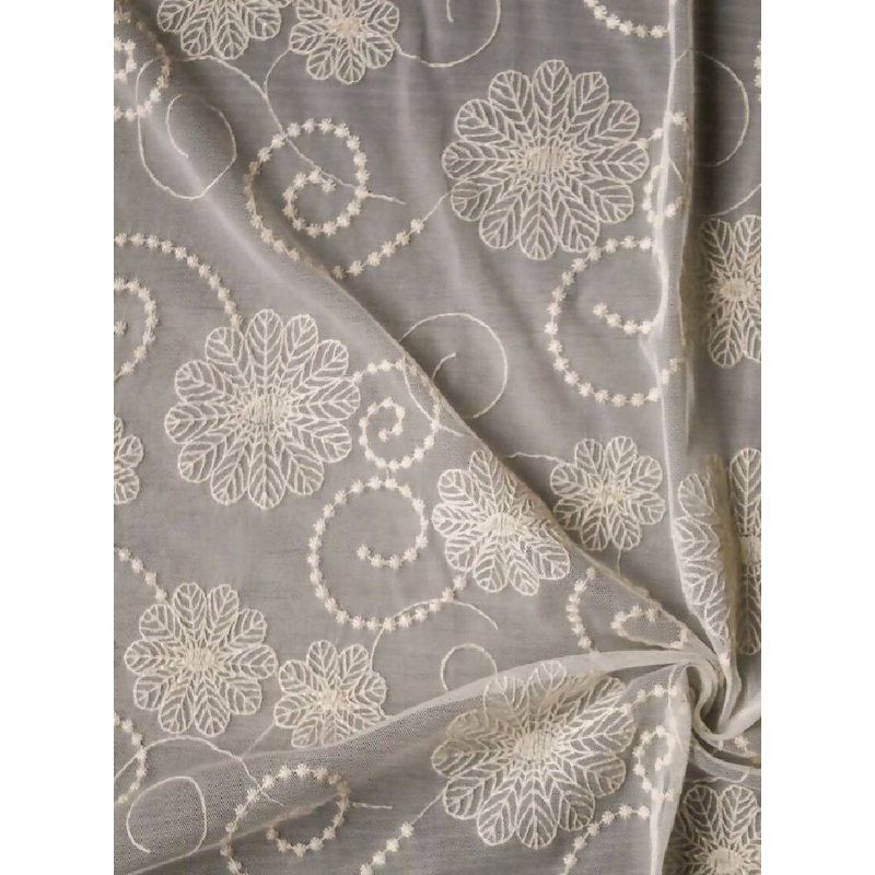 Flower and Swirl Ivory Lace