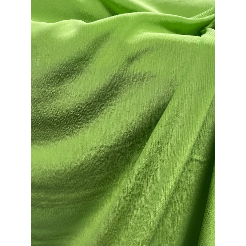 Lime Green Lightweight Crinkled Silk