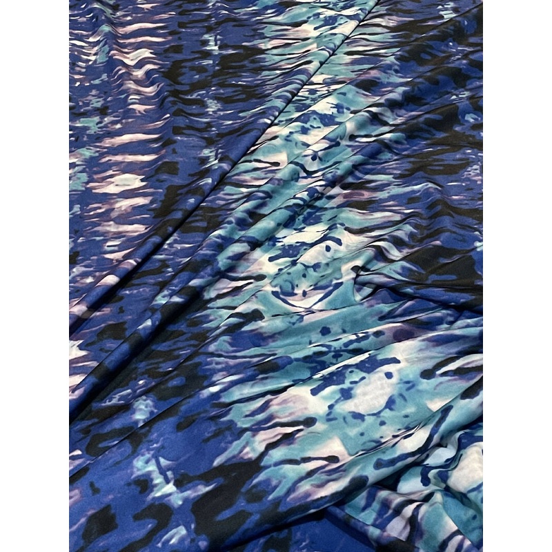 Purple Turquoise Black Stretch Fabric