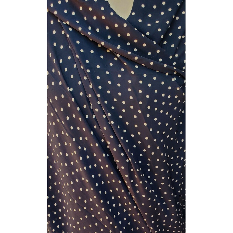 Black and Cream Polka Dot Polyester