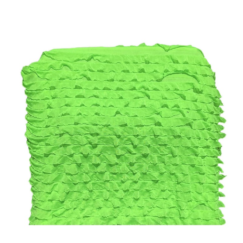 Bright Green Ruffle Knit - 1 1/8 yds