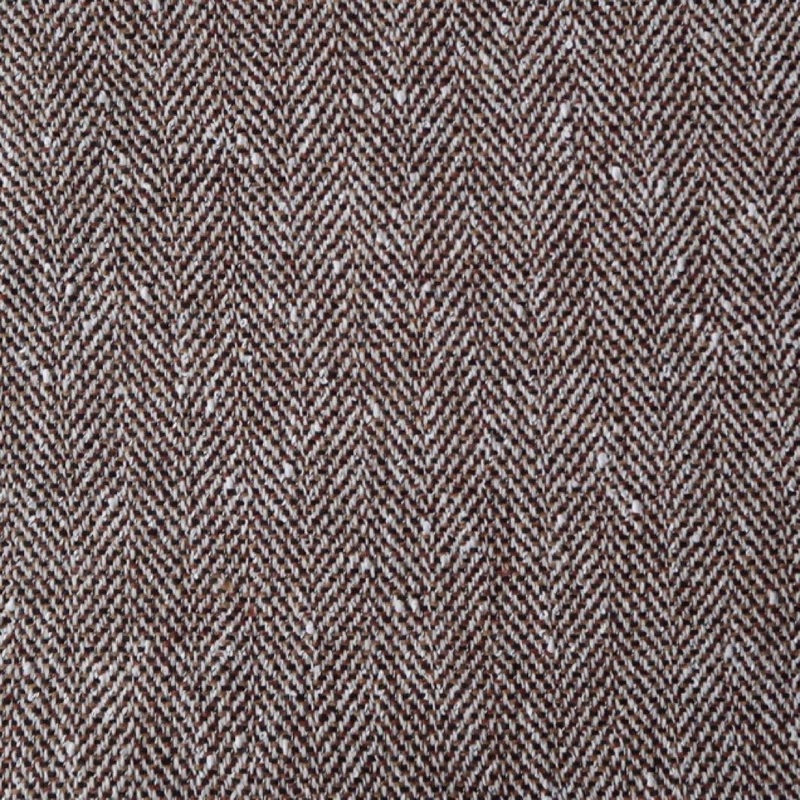 Brown Herringbone Wool Polyester Coating - 1 yds