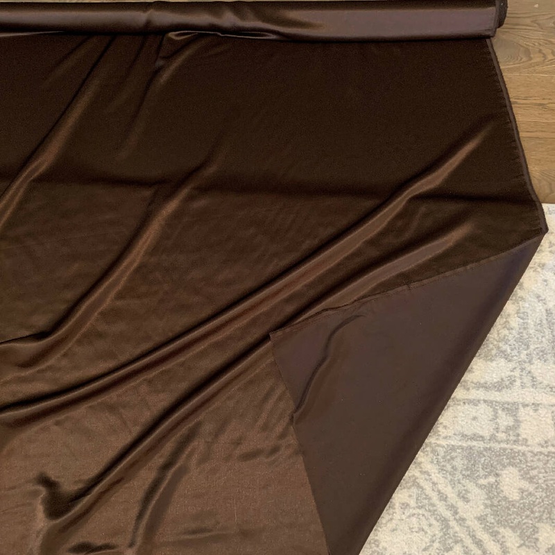 Brown Polyester Satin Woven - Yardage