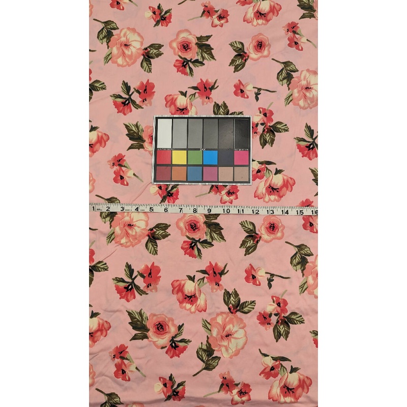 Bubblegum Pink Floral Print Double Brushed Polyester Knit Fabric 62"W - 2 yds