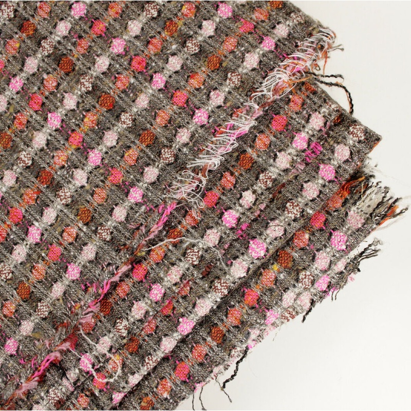 COMING SOON Pink Orange Brown check plaid Fabric
