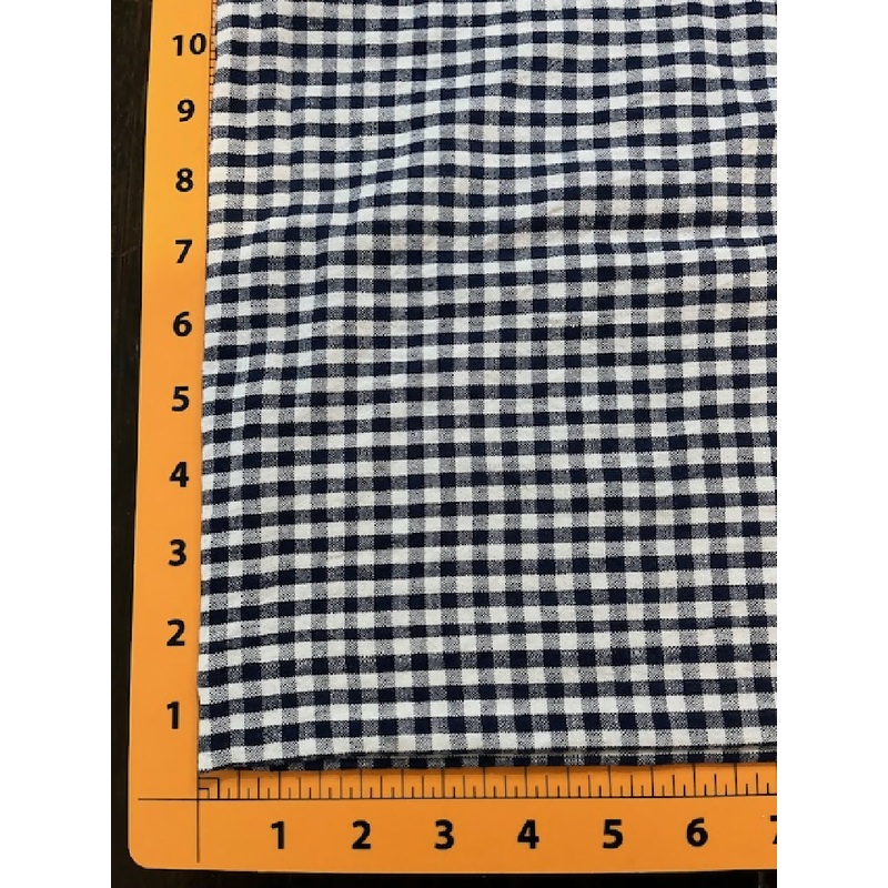 Dark navy to black and white gingham - 1 yard