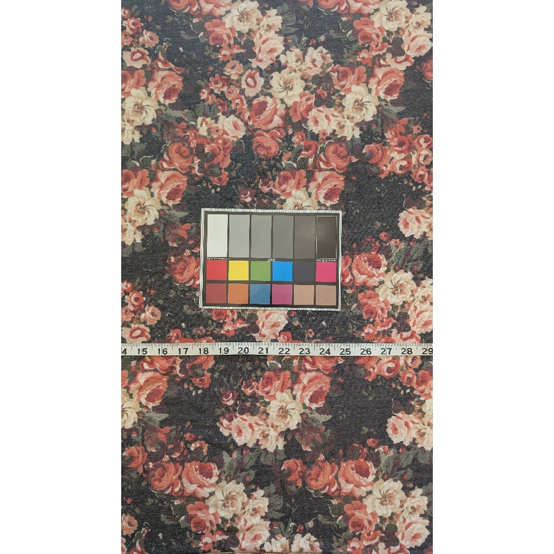 Gray Floral Baby French Terry Knit Fabric 58"W x 41"L