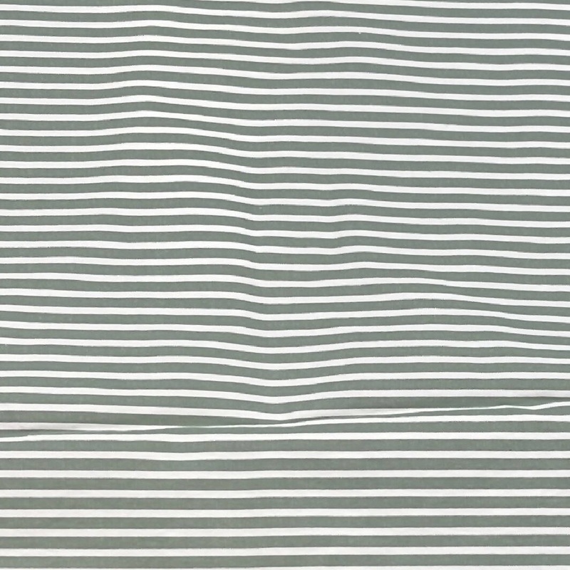 Green and White Striped Yarn Dyed Cotton Woven - 2.25 Yds