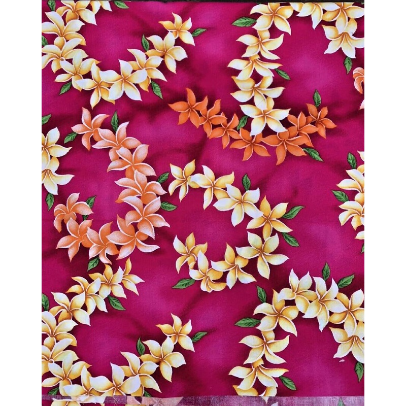 Hawaiian Florals by Trendtex Fabrics 2013 Cotton Fabric Fuschia Pink 1y+28"x44"