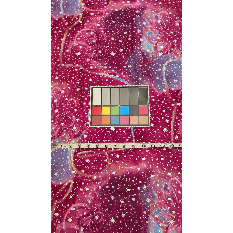 Hot Pink Galaxy Print Dance/Swim Knit Fabric 61"W - 1 yd