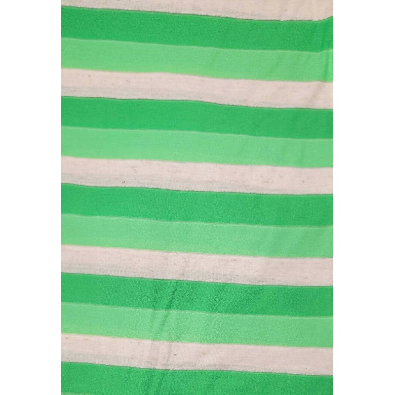 Jersey Knit Stretch Green Stripe .87 yards (32" long +)