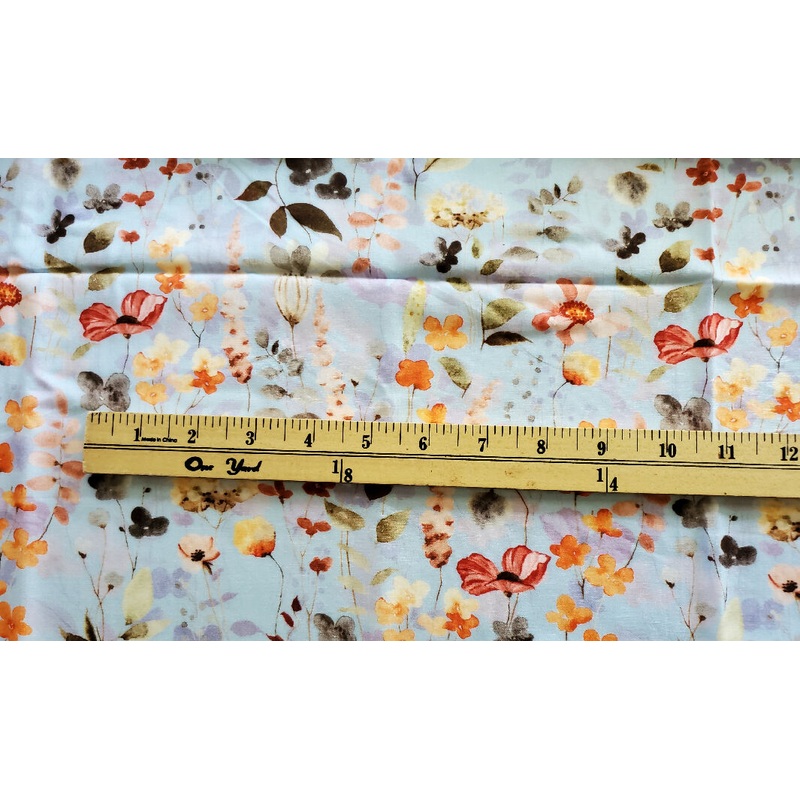 Multi Color Rayon Floral Challis Remnant