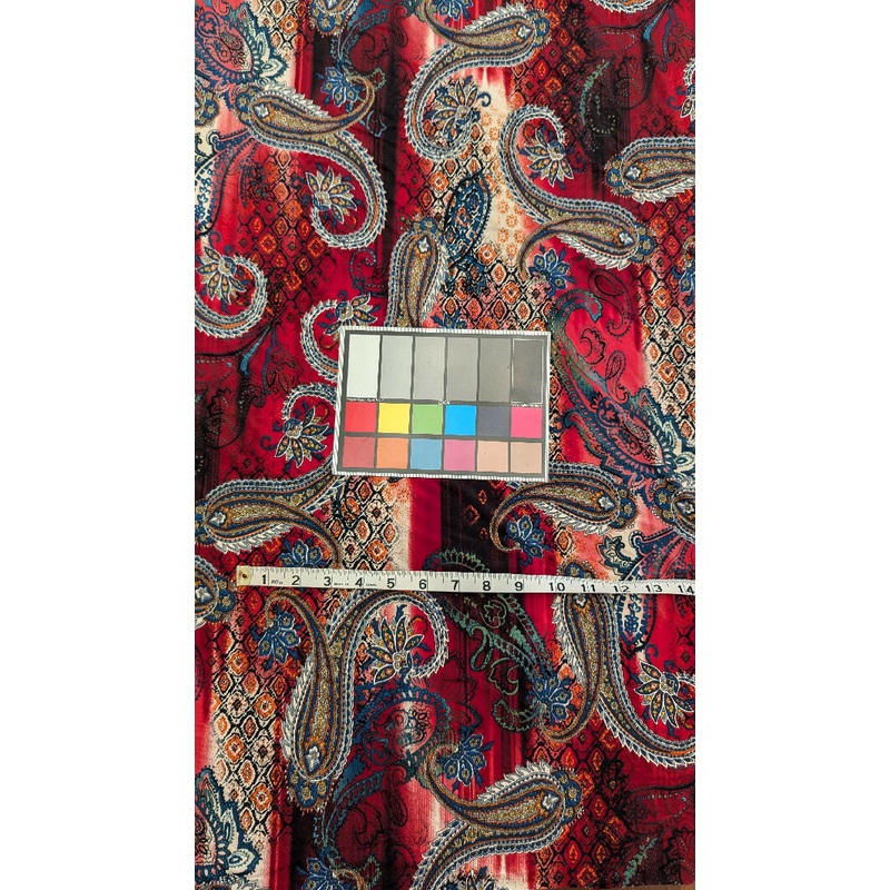 Multicolor Ombre Paisley Print ITY Knit Fabric 58"W - 1 1/4 yd