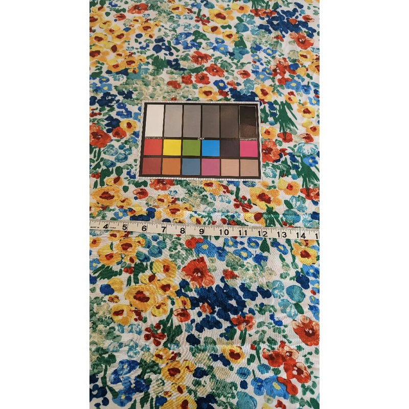 Multicolor Painterly Floral Print Rayon Challis Woven Fabric 54"W - 5 1/2 yds