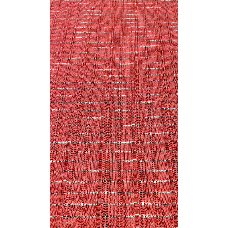 Raspberry Lightweight Open Weave Striped Knit 58"W - 1 1/2 yds