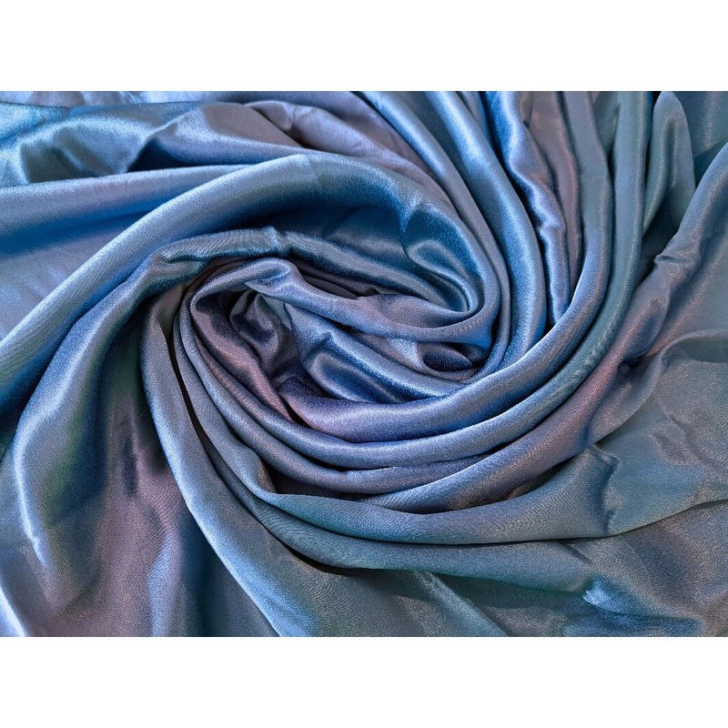 Sea Blue Satin Polyester - 3 Yards