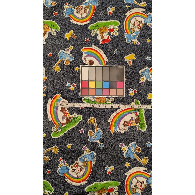 Vintage The Whimsical World of Barbara Alexander Denim Look Canvas Woven Fabric 45"W - 1 1/2 yds+