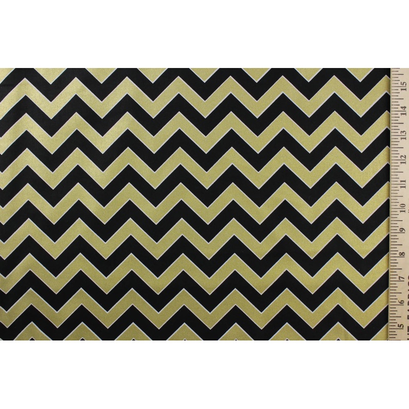 $30 Whole 8 Yard Bolt Camelot Emma and Mia Gold and Black Chevron
