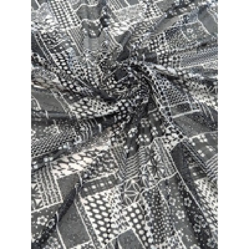 4 yds of Floral Polka Dot Geo Mesh Knit