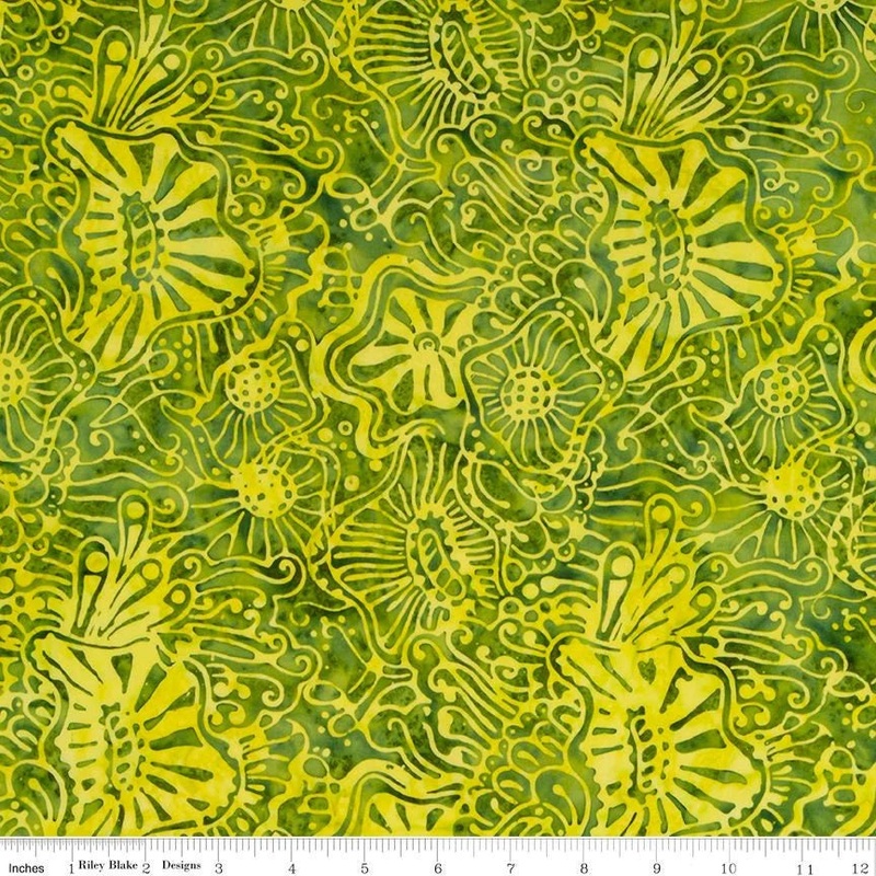 $60 Whole 10 Yard Bolt Riley Blake Batiks Citrus Green