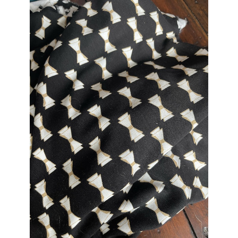 Bow Print Sweater Knit large 2 yard Scrap