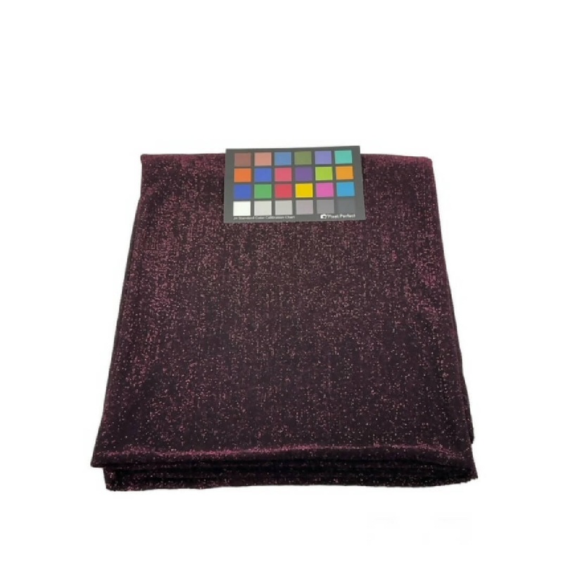 Stretch Black and Pink Metallic Fabric