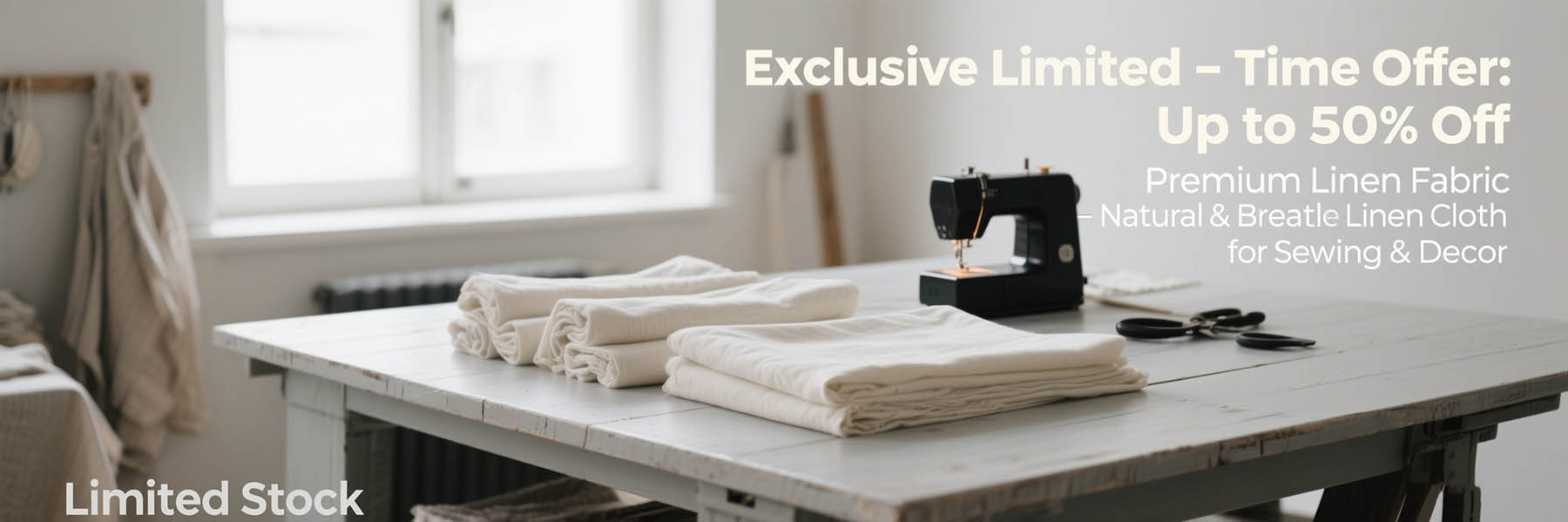Premium Linen Fabric | Natural & Breathable Linen Cloth for Sewing & Decor